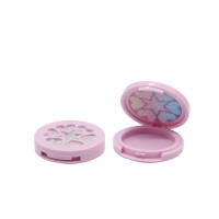 Luxury plastic round cosmetics compact makeup blush powder case