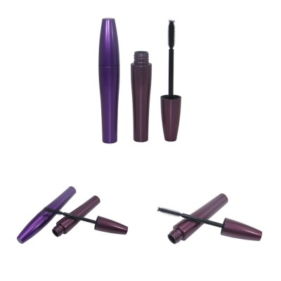 Hot sale plastic unique purple brown green round empty packing trendy mascara tube with brushes