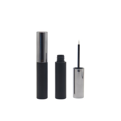 Liquid black empty round plastic containers oem eyeliner bottle tube with brush