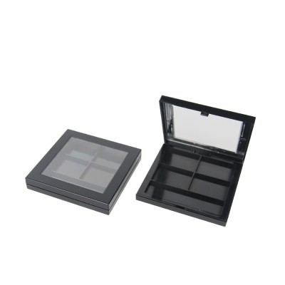 Custom empty plastic square four colors container packaging eyeshadow case