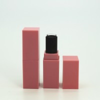 Square Empty Plastic Cosmetic shiny Pink Lipstick Tubes Packaging