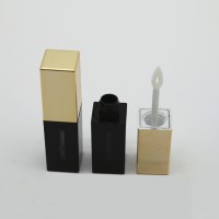 6ml metallic gold cap lip gloss tube container square with window