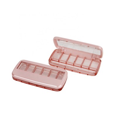 Custom 6 color plastic compact cosmetic eyes makeup palette packaging eyeshadow container with window