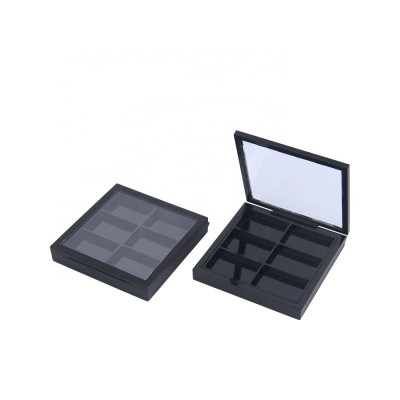 6 color plastic eyeshadow case empty eyes makeup palette packaging square eye shadow container with window