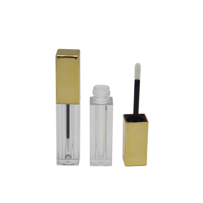 Private label cosmetic square plastic lip gloss packaging tube lipgloss tubes with logo