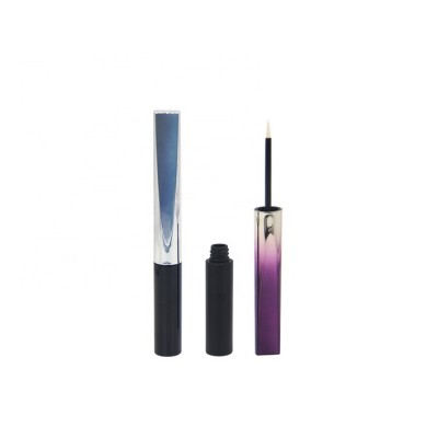 Unique black plastic round high quality slim empty eye liner bottle cosmetic eyeliner tube with brush