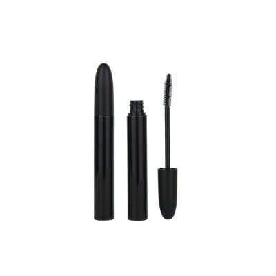 Trendy plastic bullet black round empty packing mascara tube with brushes