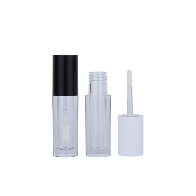 OEM Custom plastic round big applicator containers bottle lip gloss tube with black cap